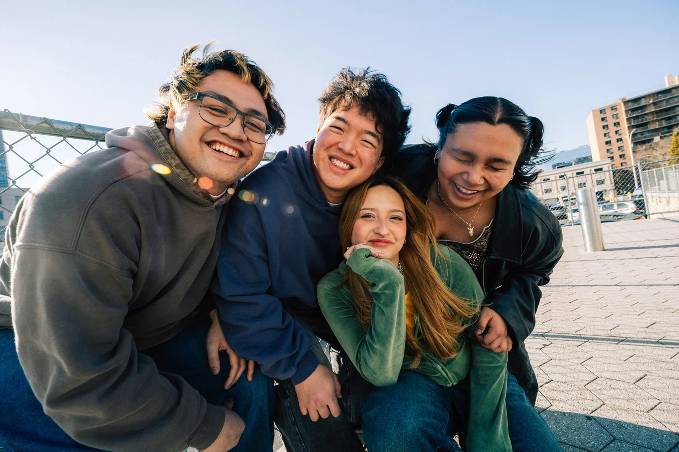 Students connecting on campus